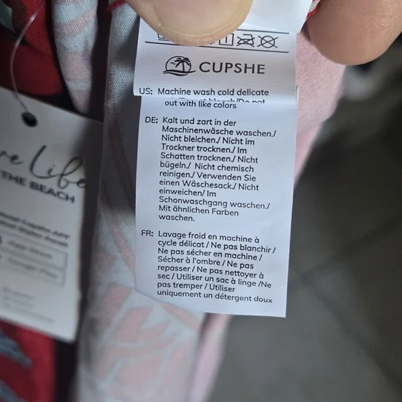 Cupshe Vibrant Red and Blue Patterned Midi Dress (B1) - Picture 8 of 9